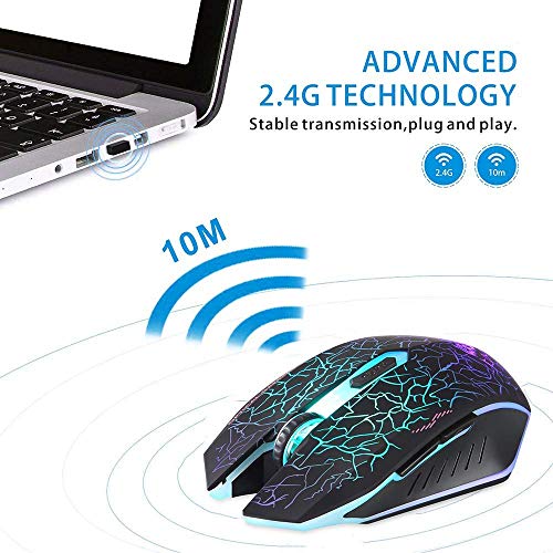 M2 Inal  mbrico Rat  n  Recargable con Silencioso Rat  n   ptico Gaming Wireless Mouse con receptor nano 6 Botones para Ordenador Mac Notebook Desktop Laptop