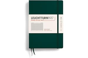 LEUCHTTURM1917 367257 notatnik średni (A5), twarda okładka, 251 numerowanych stron, zielony (Forest Green)
