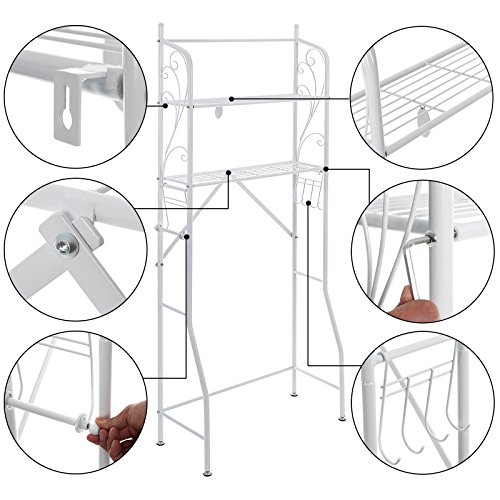 Songmics wc Regal Badezimmer Regal Waschmaschinenregal Maße: 67 x 163 x 28,5 cm (B x H x T) weiß BWR001W - 6