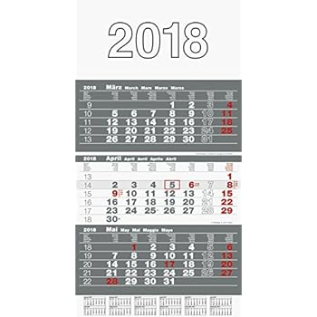rido/idé 7033310 Wandkalender/Drei-Monats-Kalender triplan 3, 1 Blatt