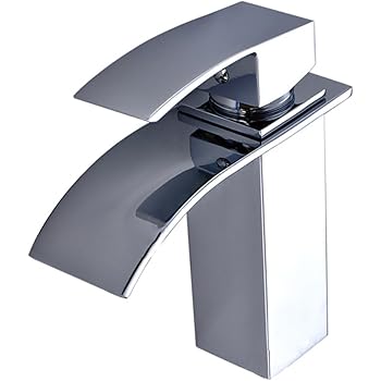 Ouku Badarmaturen mit Farbwechsel LED Wasserfall Waschbecken