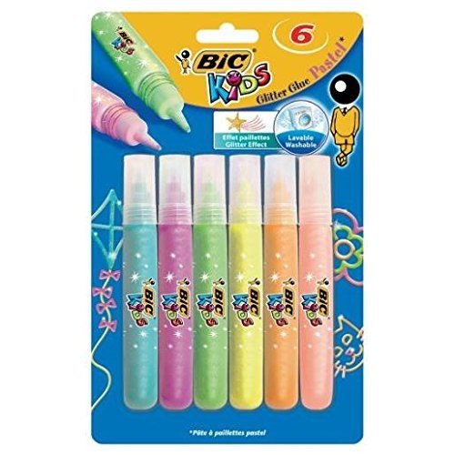 Bic Kids Glitter Glue - Pastel Colours  Pack de 6 