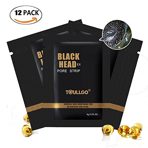 Mitesser Maske, Peel off Maske, Black Head Maske, Blackhead Remover, Blackhead Maske Peel Off, Gesichtsmaske Schwarz Mitesser, Maske Gesicht, Schwarz Purifying Peel-off-Maske, ToullGo® 12 Stück Maske Schwarze Nase Maske Schlamm Gesichtsmaske, Deep Cleansing Akne Peel Off Maske, Beauty Skin Care Mitesserentferner Mask, Schönheitsmaske für die Gesichtspflege (12PC)