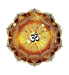 Impression Wall Decor Vinyl Golden Om Symbol Wall Sticker, 22.83 x 24.01 x 0.39 Inches, Multicolour