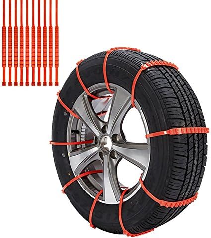 ROSE T 10 PCS Automobile Anti-skid Chain Disposable Emergency Nylon Zip Ties Snow Tie Cable for Cars SUV Pickup 35-60 cm Wheel Hub