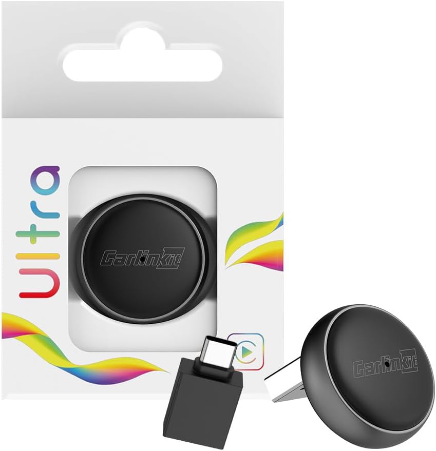 Carlinkit Mini Ultra3 Adaptador Inalámbrico CarPlay&Android Auto, Convierte el Sistema Original de Cableado a Inalámbrico, Conexión Rápida USB-A/USB-C, Plug & Play, Actualización OTA