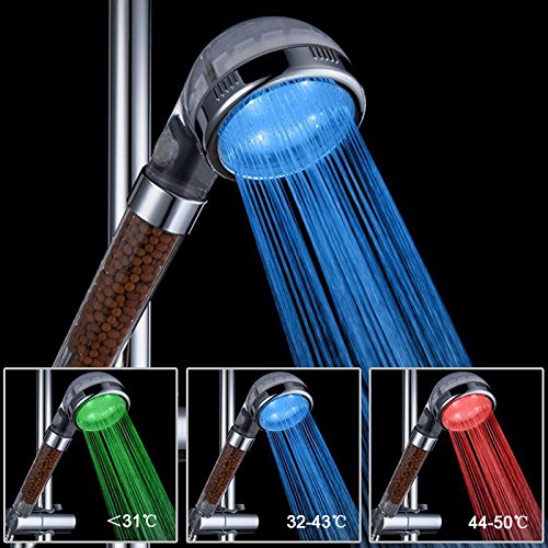 Handbrause , Bad Duschkopf 3 Farbe LED Duschkopf Wassereinsparung Handbrause modifizierte Hochdruck Anion Filter—OYSHOPP