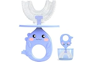 KARSEEN Kids Toothbrush,Kids U-Shaped 360° Oral Tooth Cleaning Toothbrush,Food Grade Silicone Brush Head Manual Training Tooth Brush for 2-6years Toddlers and Children