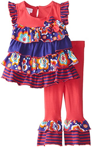 Bonnie Baby Baby Girls' Multi Tiered Legging Set 18 Months Coral