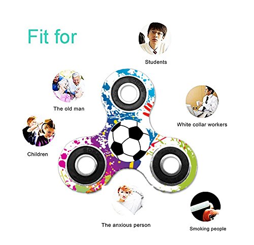 KOTiger Fußball Form Fidget Hand Spinner Rad Spielzeug für Kinder Adult Stress Reduzieren Angst Aufmerksamkeit (bunt) - 2
