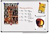 Legamaster 7-102254 Universal Whiteboard, lackierte Stahloberfläche, mit Boardmarkern beschreibbar und abwischbar, 120 x 90 cm