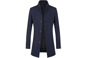 Allthemen Cappotto Invernale da Uomo Trenchcoat Lungo in Lana Caldo Coat Sottile Outerwear a Vento