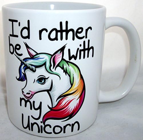 Id Rather Be With My Unicorn Novelty Ceramic Coffee Tea Mug