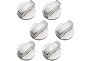 DXLing 6 Stück 6mm Gasherd knöpfe Zink Legierung Gasherd Drehknöpfe Silber Drehknopf Herd Universal Ofen Knöpfe Gasherdknöpfe Herd Steuer Knöpfe Kontrollknöpfe Ofen Schalter für Küche Herd