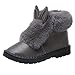 Produktbild Schneeschuhe Damen,Elecenty Frauen Stiefeletten Schlupfstiefel Elegante Mit Hasenohren Schnürstiefel Halbschaft Stiefel Slip On Winterschuhe Winterboots