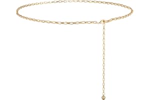 WHIPPY Gold Chain Belt, Multi Layer Gold Waist Bels for Women Fashion Adjustable Body Belly Chain for Dress Jeans Trousers