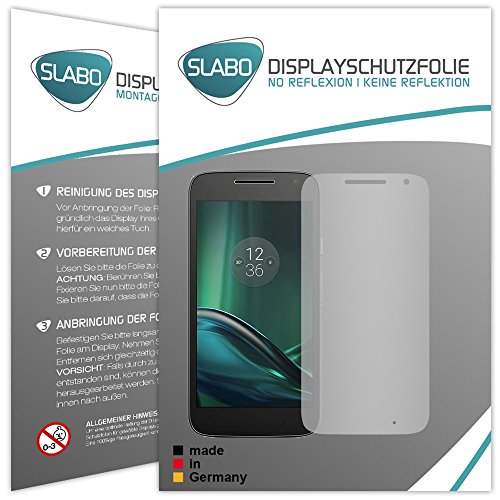 4 x Slabo Displayschutzfolie für Lenovo Moto G4 Play Displayfolie Schutzfolie Folie Zubehör "No Reflexion" MATT - entspiegelnd MADE IN GERMANY