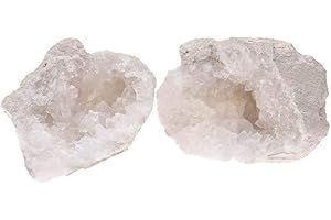 MINERAL IMPORT Geodas de Cuarzo Blanco Mini Seccionada Minerales y Cristales, Belleza energética, Meditacion, Amuletos Espirituales