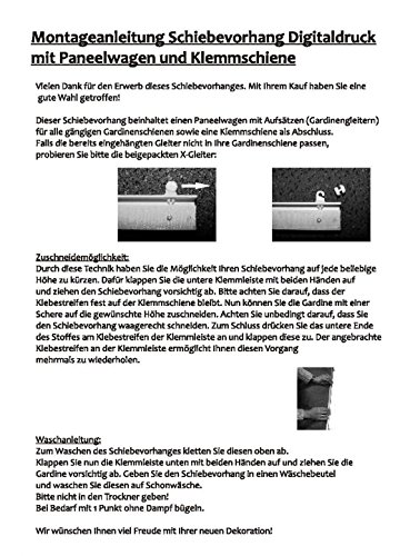 4er-Set Flächenvorhang | Deko blickdicht | RUSKIN | Höhe 245 cm | 2x Dessin /2x uni weiss - 4