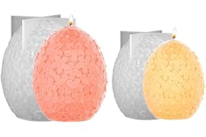 Junhui 2 Stück Ostern Silikonform, 3D Eierform Blume Kerzengießformen, Ostereier Silikonform Gießform für Duftkerze, Wachskerzen, Ostergeschenke, Dekorative Ornamente