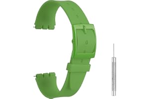 QUARKZMAN 16 mm brett silikonklockarmband med snabbfrigörande mjukt klockarmband med plastspänne och rem i rostfritt stål för män
