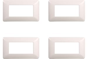 ZOREI 4 Pezzi Placche Compatibile Con Bticino Matix, Placche In Plastica (4 Posti/Moduli,Bianco)