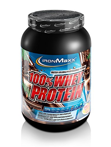 IronMaxx 100% Whey Protein | Wasserlösliches Proteinpulver | Eiweißpulver mit Dark Ecuador Chocolate Geschmack | 1 x 900 g Dose IronMaxx 100% Whey Protein | Wasserlösliches Proteinpulver | Eiweißpulver mit Dark Ecuador Chocolate Geschmack | 1 x 900 g Dose