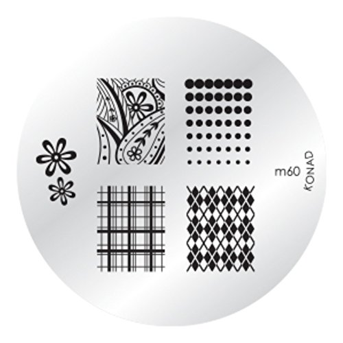 Stamping Set SHOPPING DREAM – Clear Jelly Stamper transparent + Scrapper + Stampinglack Weiss 11ml + Stamping-Lack Violet 11ml + Stamping Lack Magenta 11ml + KONAD Stamping Schablone M15 + KONAD Stampingschablone M16 - 3