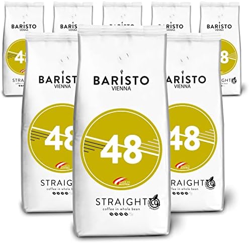 Baristo STRAIGHT 48° - Miscela armoniosa, ricca di aromi - arrosto sostenibile in Austria - chicchi di caffè interi, 8 x 1000 g