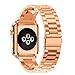 Produktbild Big-Mountain Für Apple Watch Series 4 | Überzug Edelstahl Armband Strap Band, Ketten-Art Ersatz Uhr | Band Bügel Eimer DREI Perlen Stahlgürtel Metallarmband Ersatzarmband | 40mm (Roségold)