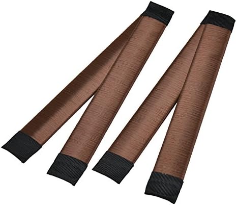 Pretop 2 Pack ladies fashion hair styling doughnut hair bun maker [brown] perfect for long and thick hair