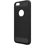NEW'C Cover Compatibile con iPhone 6 e iPhone 6S, con Urti Assobirmento e Fibra di Carbonio [Gel Flex Silicone]