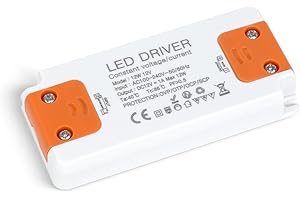 SUCIKORIO Transformador 220V a 12V 12W 1A, Fuente Alimentacion Constante Ultrafino LED Driver Controlador AC 220V a DC 12V Fuente de Alimentación LED de Bajo Voltaje para Tira LEDs, Lámparas