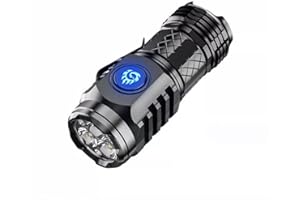 KEEPLUS Three-eyed Monster Mini Flashlight, Super Bright Hand Flashlight,Rechargeable LED Torch,LED Small Flashlight Torch,Pocket Flashlight,Portable Flashlight,Waterproof Pocket Torch for Outdoor (Black)