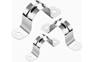 huruirui Pipe Straps 20MM 20PCS 304 Stainless Steel U Pipe Clamps Connecting Ring Hose Clamp Card Two Hole Tube Strap Tension Clips U-Tube Clamp Sturdy and Durable Pipe Clips