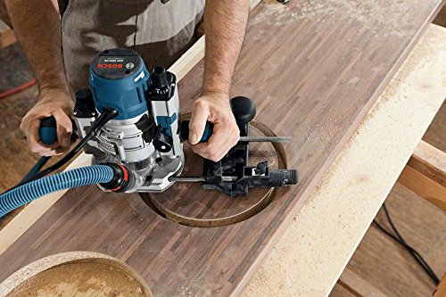 Bosch Professional GOF 1600 CE Oberfräse, 8/12 mm Spannzange, Absaugadapter, Parallelanschlag, Spannzangen, Zentrierstift, 1.600 W, L-Boxx - 3