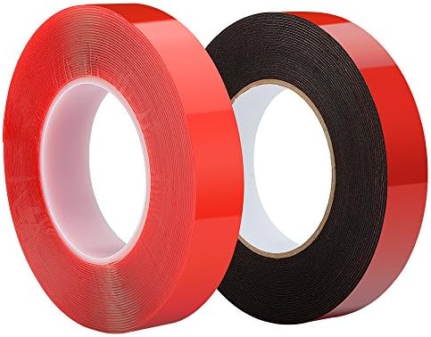 ASIV 1 inch 10M (11 Yards) VHB Double sided Mounting adhesive tape - 2 Rolls (Acrylic clear tape + foam tape)