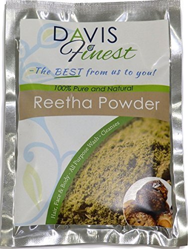Davis Finest Premium Reetha Aritha Soapnut Polvo 100% Natural Pura Fruta polvo Chemical Parabeno Preservativo sin SLS Natural Jabón y champú Hojas Piel Limpia cabello y cuero cabelludo