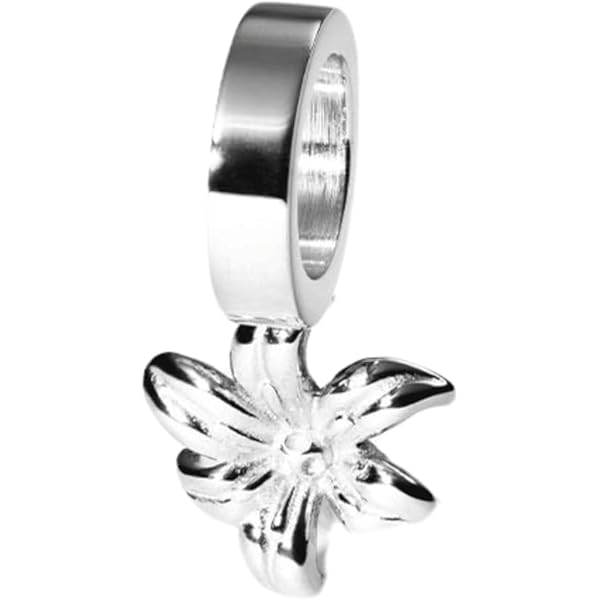 Breloque Fleur De Naissance Mois De Mai - Lys En Acier Inoxydable Plaqué Or - Pour Colliers Et Bracelets - Cadeau Symbolique