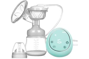 Yabtf Elektryczny laktator do ponownego ładowania, 3 tryby i 9 poziomów, bardzo cicha pompka do mleka matki ze smoczkiem, kompaktowy, silikonowy, do podróży i domu, zielony