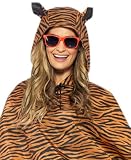 erdbeerloft - Unisex Damen Herren Tiger Kostüm Regenponcho, One Size, Braun - 