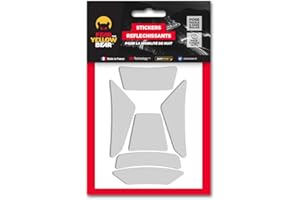 FEAR THE YELLOW BEAR YELLOW BEAR Fear The Yellow Bear© Easy Replica Kit Universel Compatible avec Tous Les Casques HJC Helmets™, Kit 6 Stickers réfléchissants REPOSITIONNABLES, pour Casque Moto, 3M™ Technology