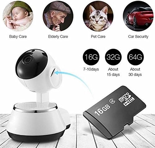 Kasuse Wireless WiFi IP Camera Home Baby Security Monitor Wifi Network Connect Intelligent Surveillance Camera Radiationless with 16G TF Card