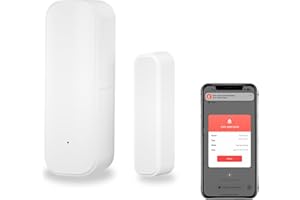 PHOVOLT Sensor de puerta WiFi, sensor de ventana de puerta inteligente Tuya, sensor de ventana inalámbrico en tiempo real compatible con Alexa Google, sensor de contacto abierto de puerta (paquete de 1)