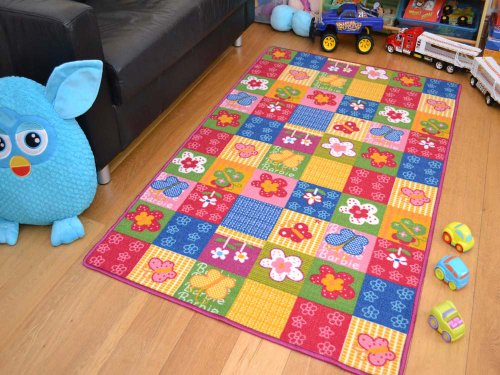Kids Non Slip Machine Washable Butterflies Play Mat. Available in 4 Sizes (200cm x 200cm)