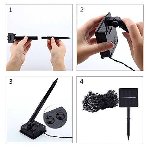 GDEALER LED Solar Lichterkette Weihnachten Decoration 22m 200 LED 8 Modes Wasserdicht für Outdoor Party, Haus Dekoration, Hochzeit, Weihnachten, Feier Festakt (Warmweiß) - 6