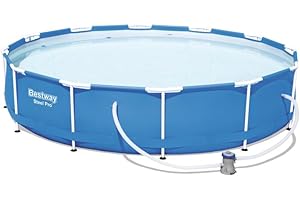 ‎BESTWAY Bestway Steel Pro Frame Pool, Round Steel Frame Pool Set with Filter Pump, Blue, 366 x 76 cm, blue