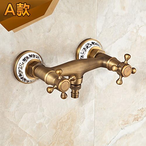 AWXJX Mixer Water Tap copper European retro style Into the wall Hot and cold washing machine Porcelain pottery
