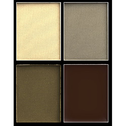 DE’LANCI 4 Color Pro-Augenbraue -Puder-Palette mit 4Pcs Augenbrauen Schablonen Set (Farbe 1) - 4