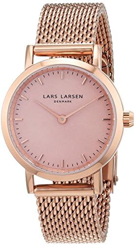 Lars Larsen  Women's Quartz Watch with Rose Gold Dial Analogue Display and Rose Gold Stainless Steel Bracelet 124RRRM
